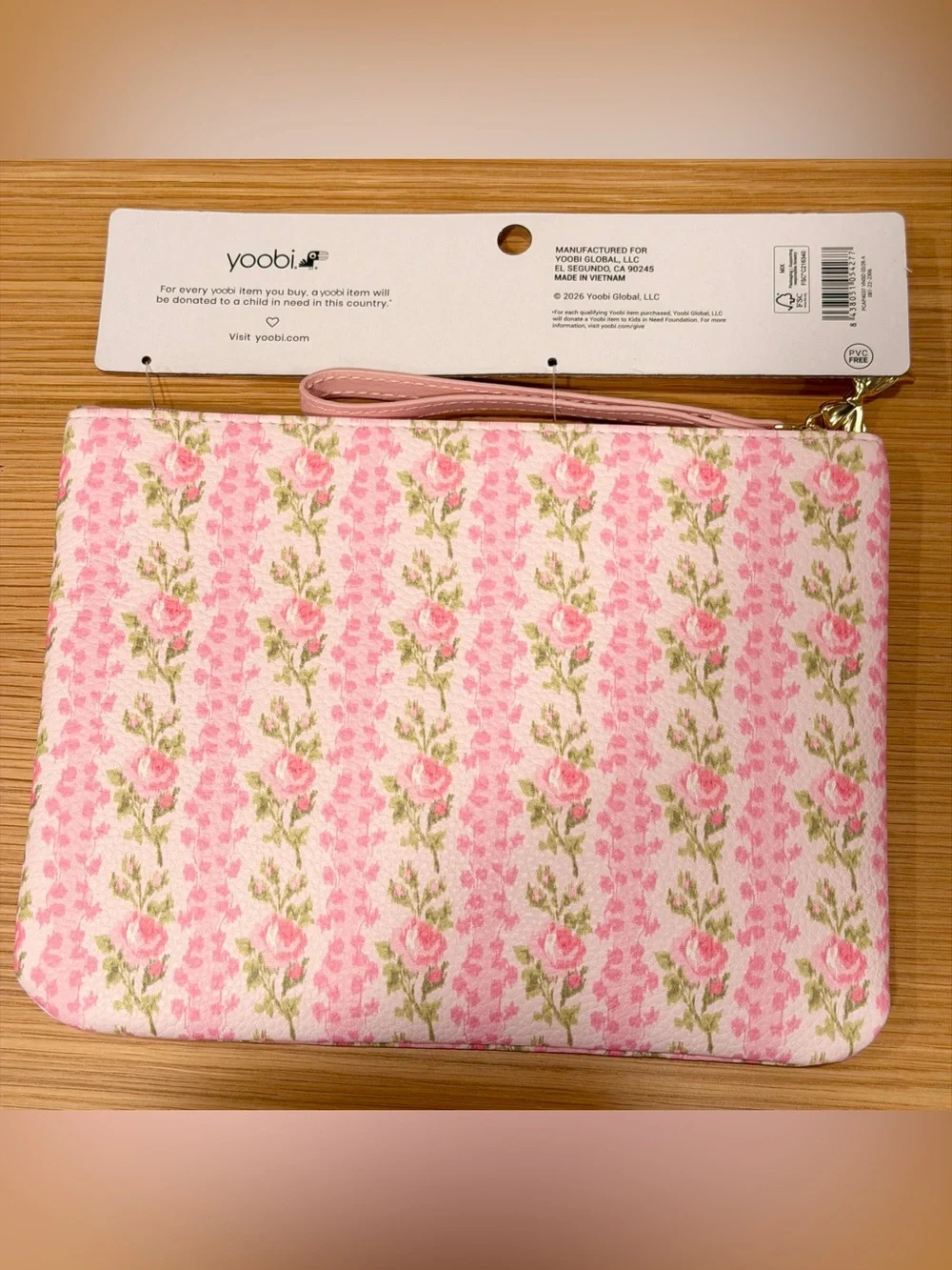 LoveShackFancy x Yoobi Strawberry Macaroon Accessory Pouch Wristlet